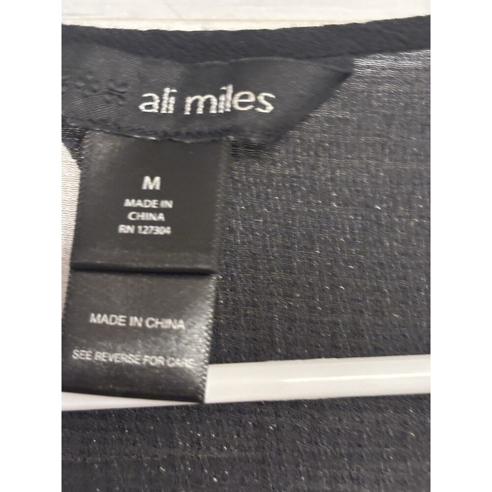 Ali Miles Top Women’s M black white polka dot relaxed oversized art to wear - Picture 4 of 4